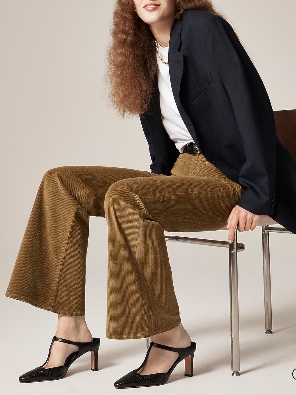 J crew sunlit olive Tall vintage flare pant in corduroy